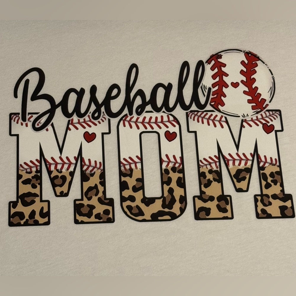 NEW Handmade Baseball Mom White Short Sleeve T-Shirt